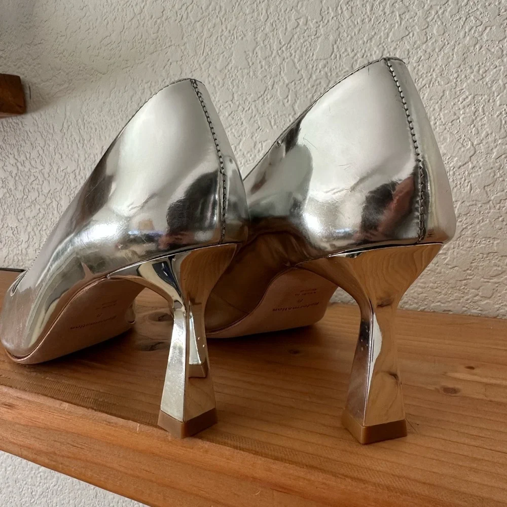 Reformation Milano Pumps In Silver Size 8